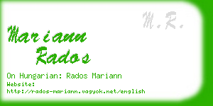 mariann rados business card